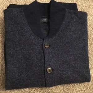 Men’s J Crew 100% Lambswool Navy Bomber